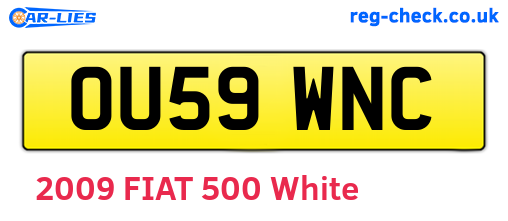 OU59WNC are the vehicle registration plates.