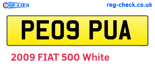 PE09PUA are the vehicle registration plates.