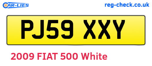 PJ59XXY are the vehicle registration plates.