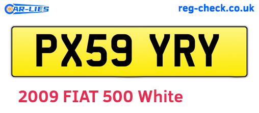 PX59YRY are the vehicle registration plates.