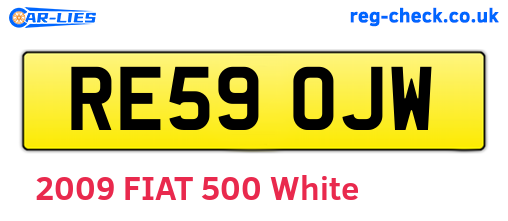 RE59OJW are the vehicle registration plates.