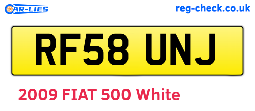 RF58UNJ are the vehicle registration plates.