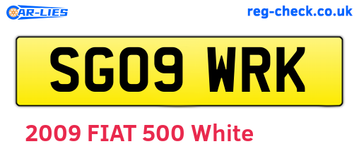 SG09WRK are the vehicle registration plates.