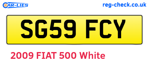 SG59FCY are the vehicle registration plates.