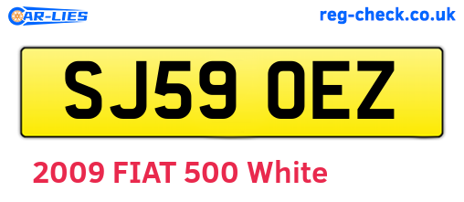 SJ59OEZ are the vehicle registration plates.