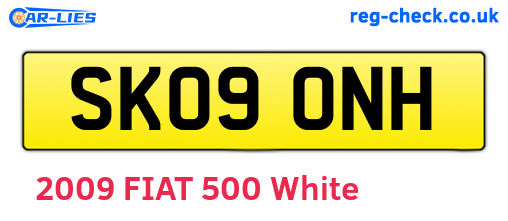 SK09ONH are the vehicle registration plates.