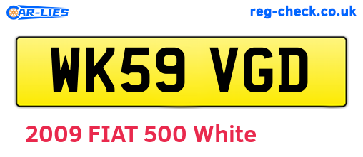 WK59VGD are the vehicle registration plates.
