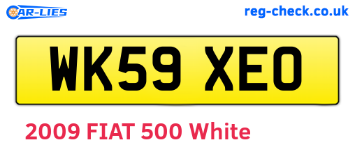 WK59XEO are the vehicle registration plates.