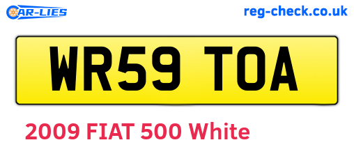 WR59TOA are the vehicle registration plates.