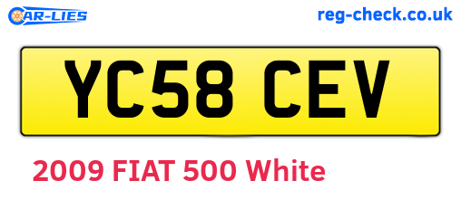 YC58CEV are the vehicle registration plates.