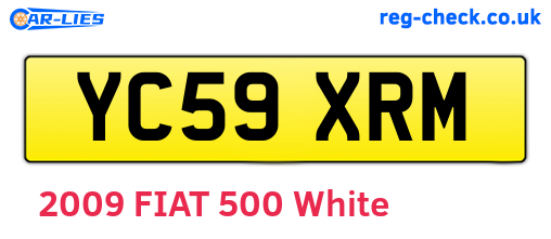 YC59XRM are the vehicle registration plates.