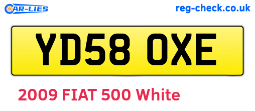 YD58OXE are the vehicle registration plates.