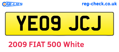 YE09JCJ are the vehicle registration plates.