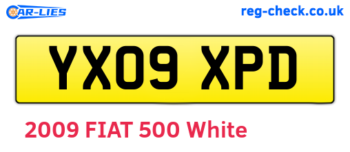 YX09XPD are the vehicle registration plates.