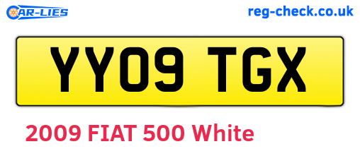 YY09TGX are the vehicle registration plates.