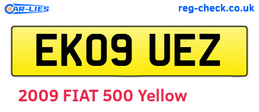 EK09UEZ are the vehicle registration plates.