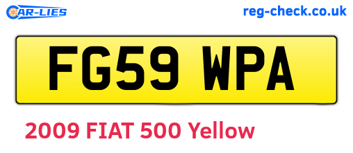 FG59WPA are the vehicle registration plates.