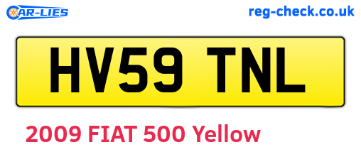 HV59TNL are the vehicle registration plates.