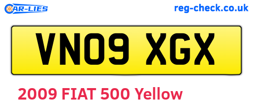 VN09XGX are the vehicle registration plates.