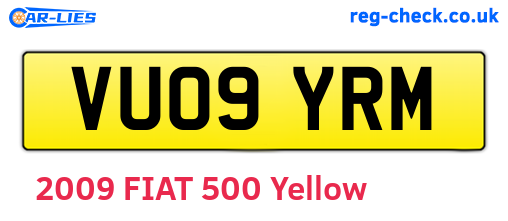 VU09YRM are the vehicle registration plates.