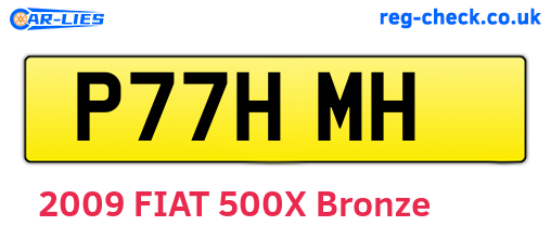 P77HMH are the vehicle registration plates.