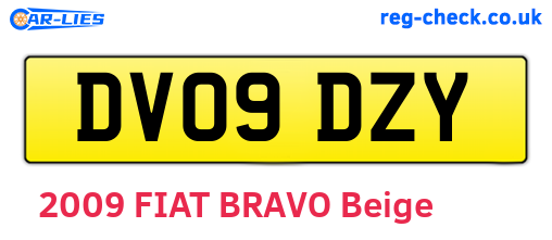 DV09DZY are the vehicle registration plates.