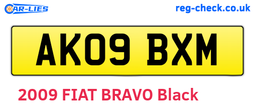 AK09BXM are the vehicle registration plates.