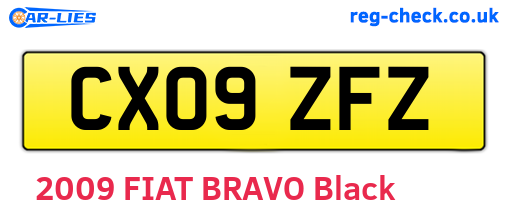 CX09ZFZ are the vehicle registration plates.