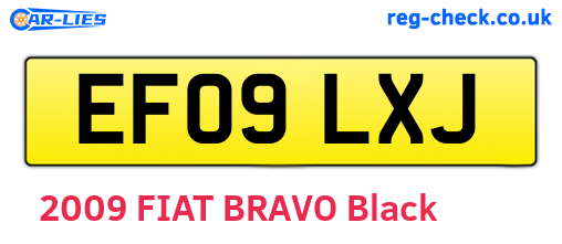 EF09LXJ are the vehicle registration plates.