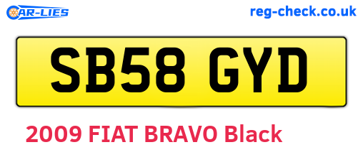 SB58GYD are the vehicle registration plates.