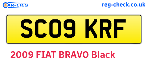 SC09KRF are the vehicle registration plates.