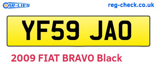 YF59JAO are the vehicle registration plates.