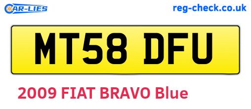 MT58DFU are the vehicle registration plates.