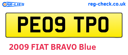 PE09TPO are the vehicle registration plates.