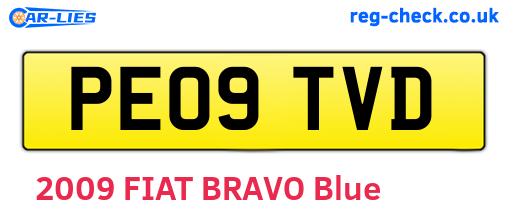 PE09TVD are the vehicle registration plates.