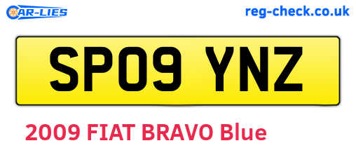 SP09YNZ are the vehicle registration plates.