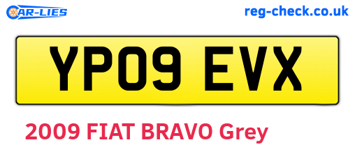 YP09EVX are the vehicle registration plates.
