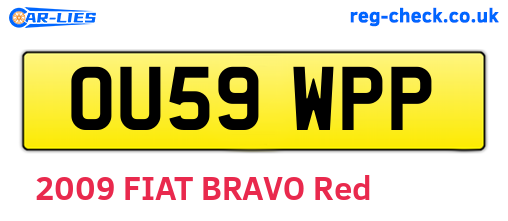 OU59WPP are the vehicle registration plates.