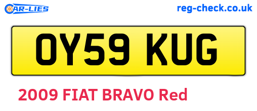 OY59KUG are the vehicle registration plates.