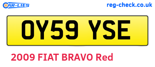 OY59YSE are the vehicle registration plates.