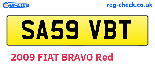 SA59VBT are the vehicle registration plates.