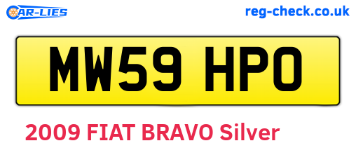 MW59HPO are the vehicle registration plates.