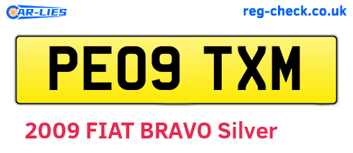 PE09TXM are the vehicle registration plates.