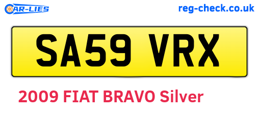 SA59VRX are the vehicle registration plates.