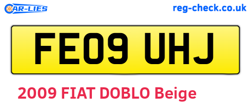 FE09UHJ are the vehicle registration plates.