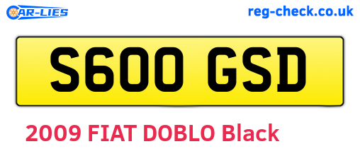 S600GSD are the vehicle registration plates.