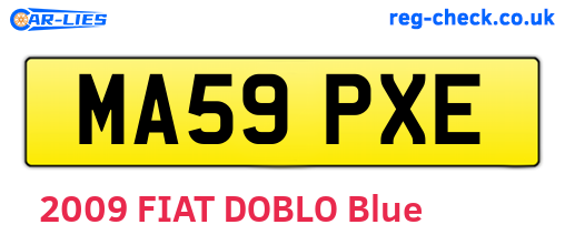 MA59PXE are the vehicle registration plates.
