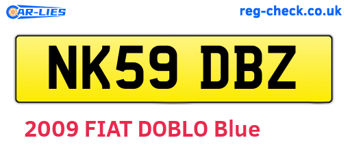 NK59DBZ are the vehicle registration plates.