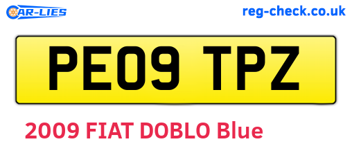 PE09TPZ are the vehicle registration plates.