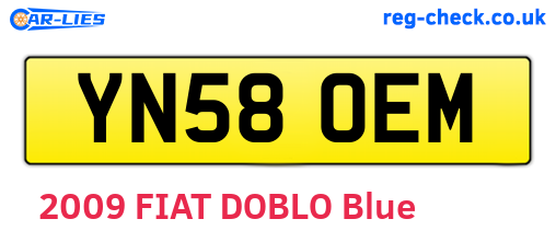 YN58OEM are the vehicle registration plates.